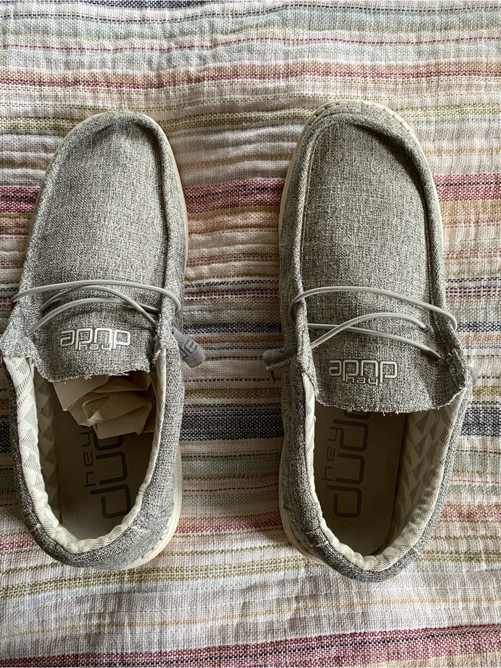 Hey Dude Men's Slip-On Loafers in Light Taupe